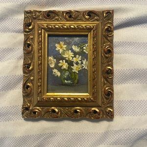 Vintage dollhouse painting floral artwork